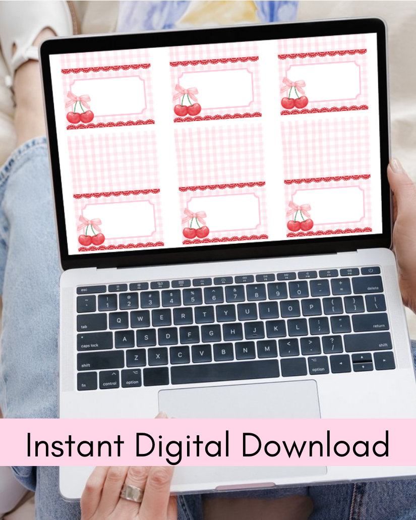 Cherry Food Tent Cards - Digital Download