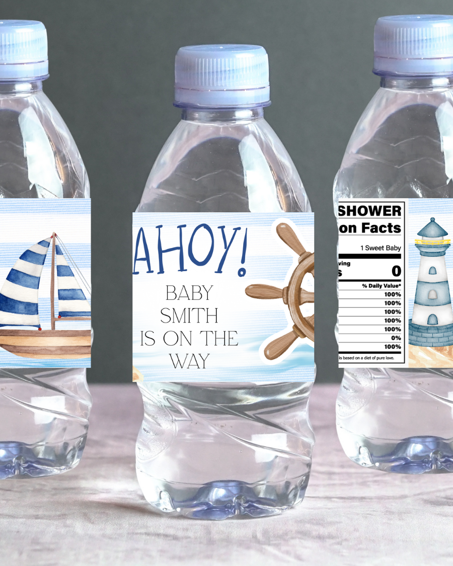 Nautical Water Bottle Labels