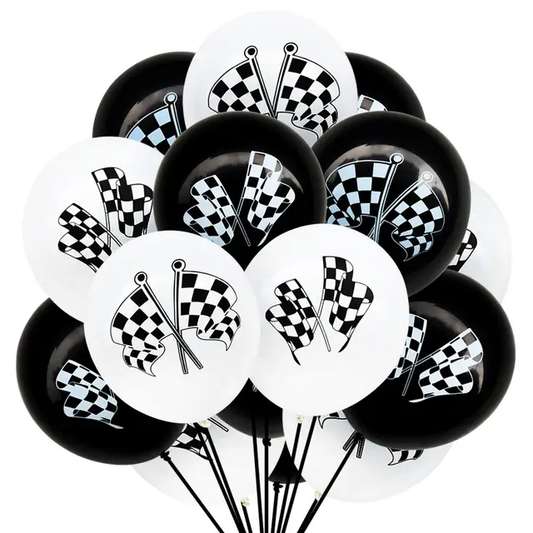 Race Flag Latex Balloons (10pcs.)