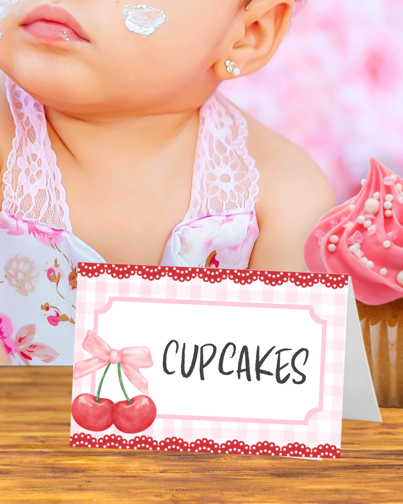 Cherry Food Tent Cards - Digital Download
