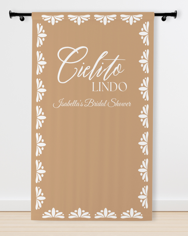 Personalized Talavera Backdrop Curtain - Clay