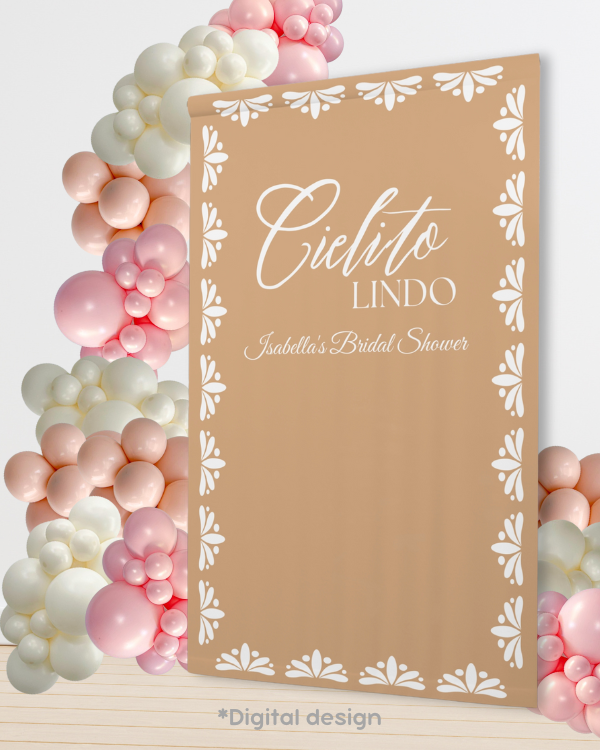 Personalized Talavera Backdrop Curtain - Clay