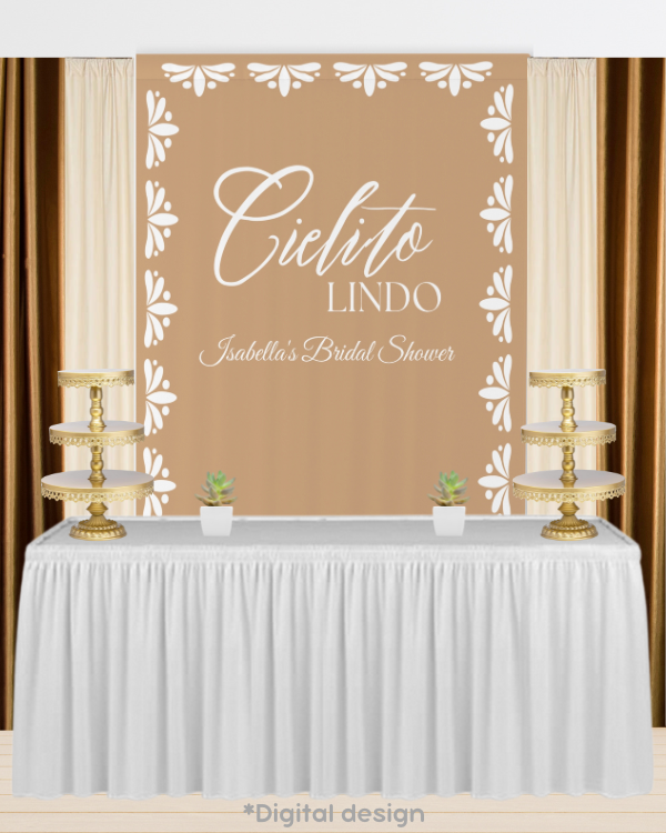 Personalized Talavera Backdrop Curtain - Clay