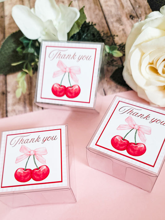 Cherry clear candy boxes