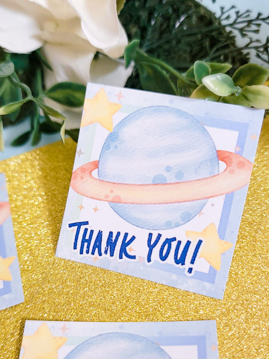 Outer Space 'Thank you' Stickers (2" square)