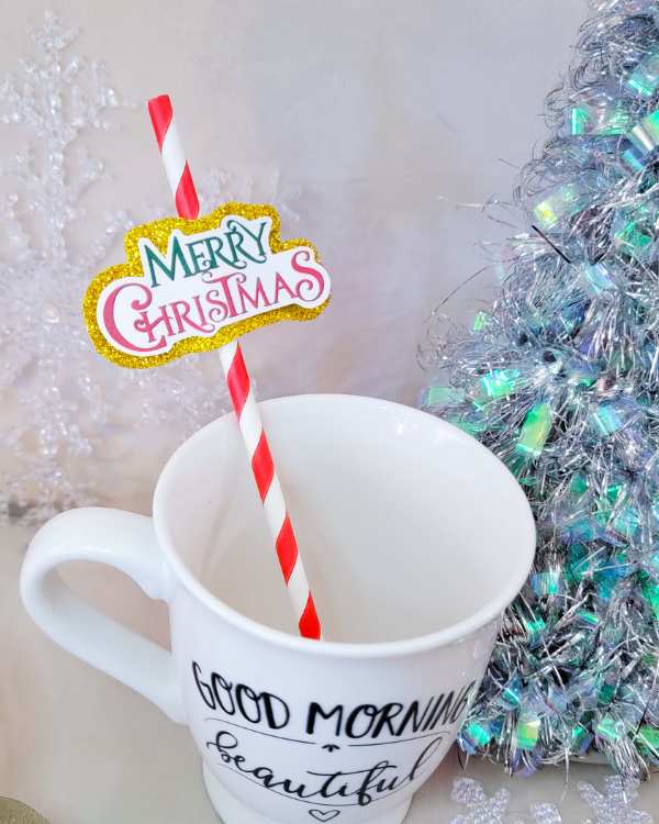 "Merry Christmas" Paper Straws