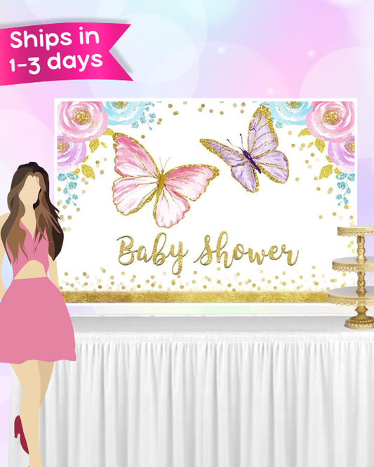 Butterfly Baby Shower Backdrop