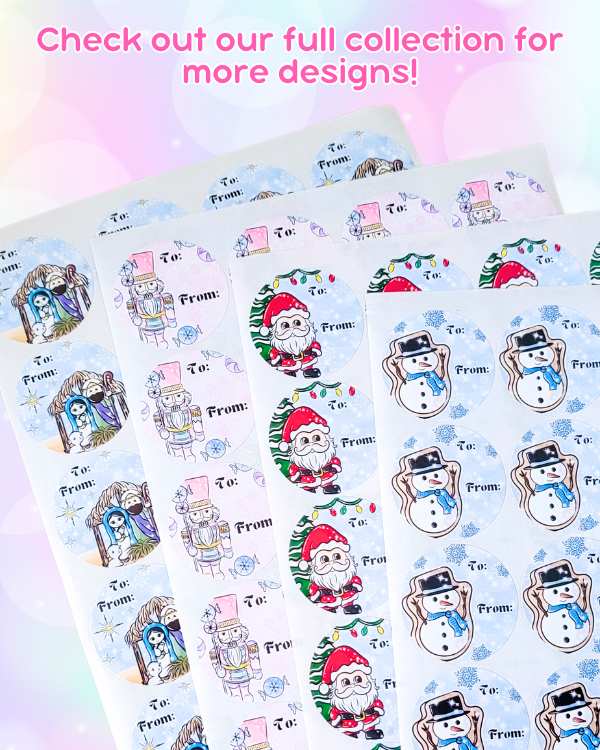 Pink Nutcracker Gift Tag Stickers