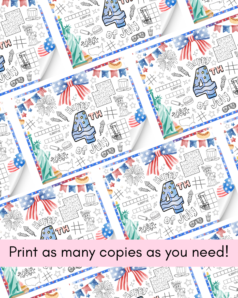 4th of July Activity Page - Digital Download