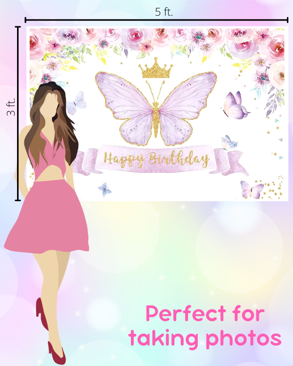 Butterfly Birthday Backdrop