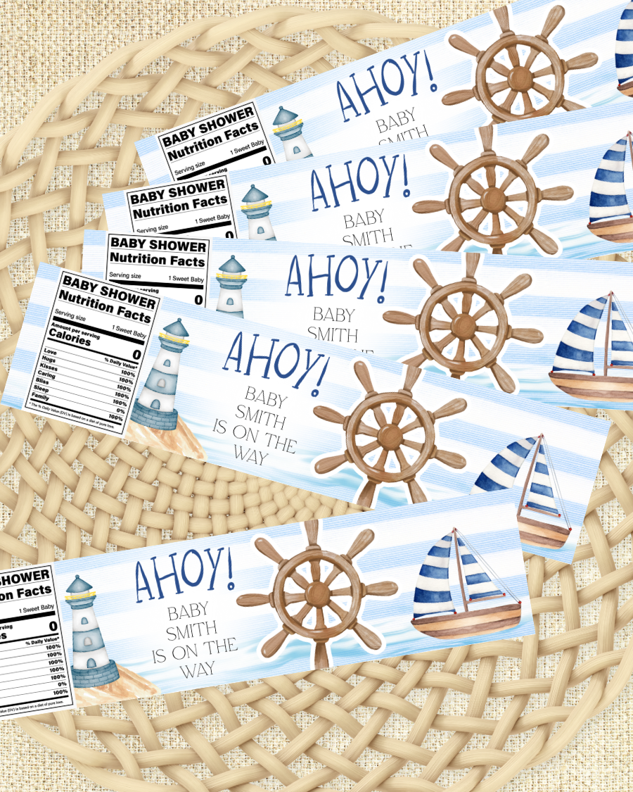 Nautical Water Bottle Labels