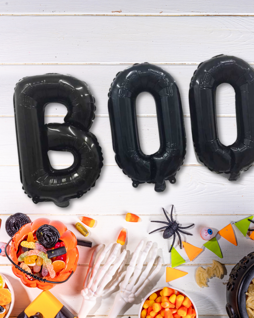 "Boo" Foil Balloons - Black