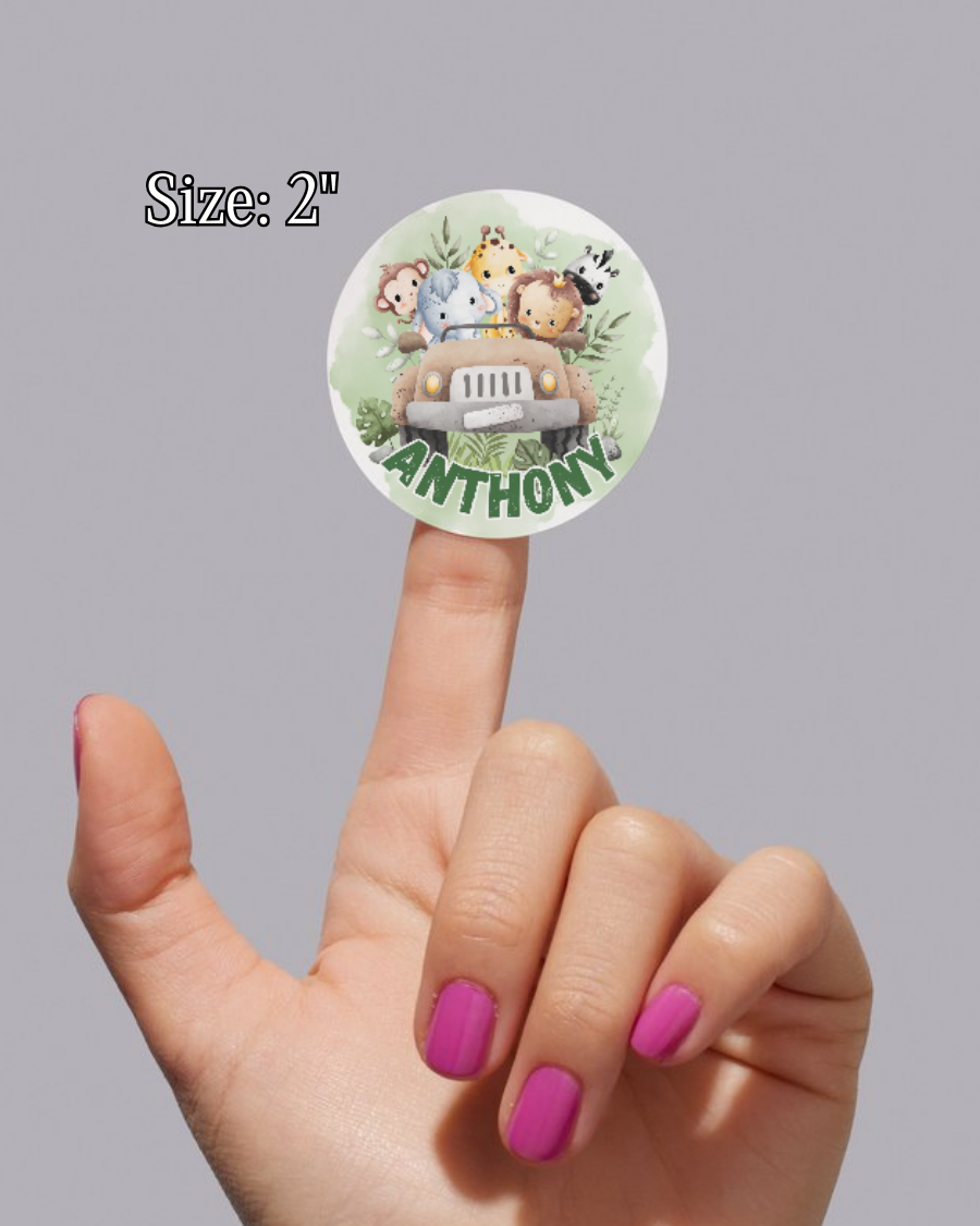 Jungle Safari Stickers - Personalized