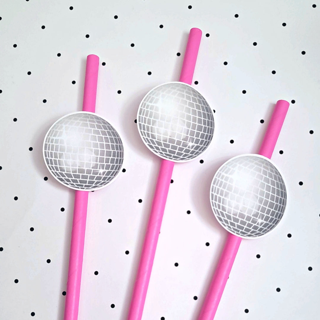 Disco Ball Paper Straws - 12pcs.