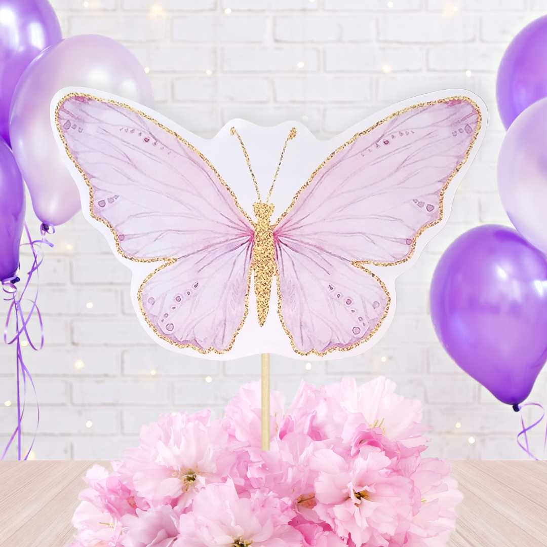Purple Butterfly Centerpiece Topper